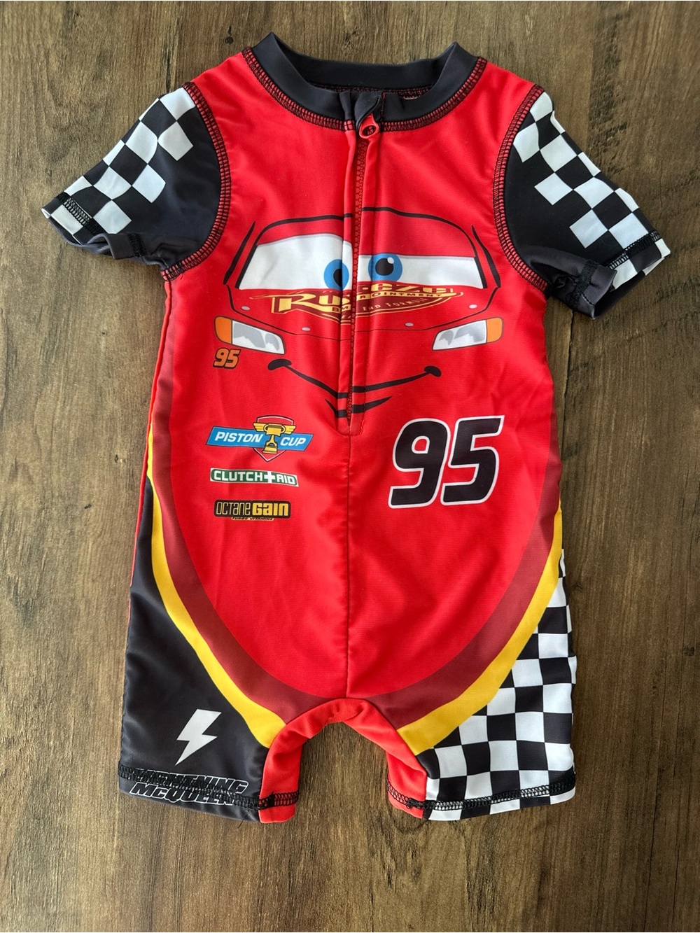 Disney Pixar Cars Lightning McQueen Rash Guard Swimsuit Romper ⚡🏁